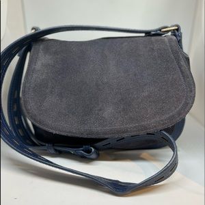 Leather & suede shoulder bag.